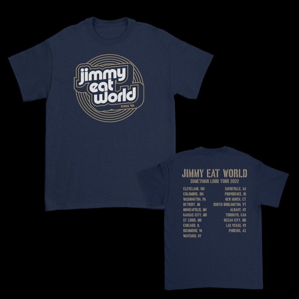 Jimmy Eat World Reverb Summer Tour Tee Navy 2 Sided Shirt